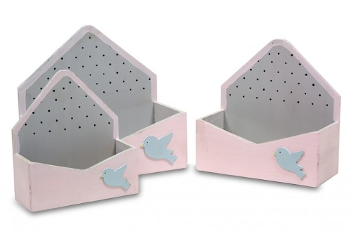 S/3 envelope pink planter