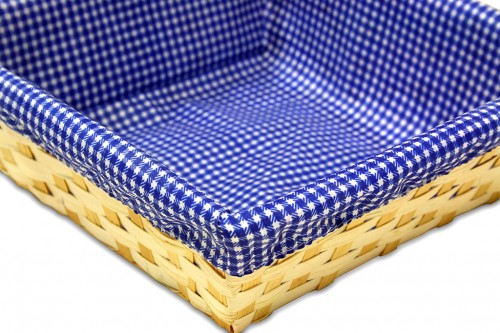 Blue plaid fabric tray