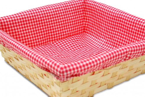 Pink checked fabric tray