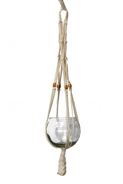 Hanging macramé crystal planter