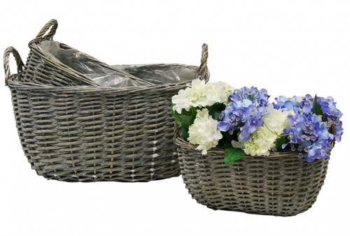 Wicker planter s/3