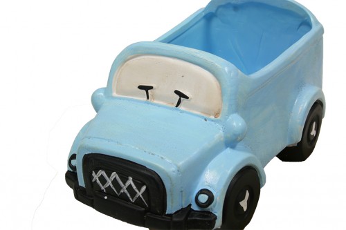 Jardinière voiture bleue