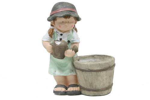 flower pot girl watering