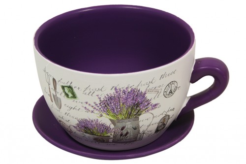 Tasse de jardinière lavande lettre s/2