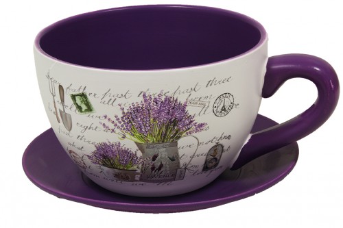 Tasse de jardinière lavande lettre s/2