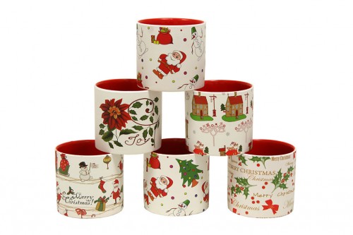 Assortiment de pots en céramique de Noël s/12