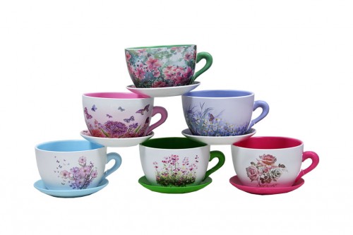 Macetero tazas flowers variety s/6