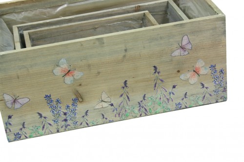 Garden pot with butterflies s/2