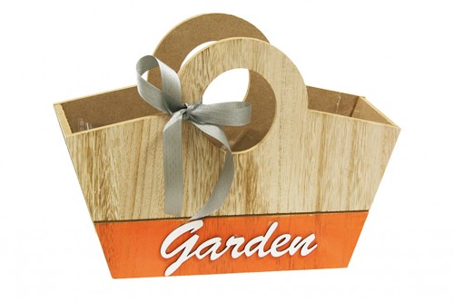 Planter bag with orange bow