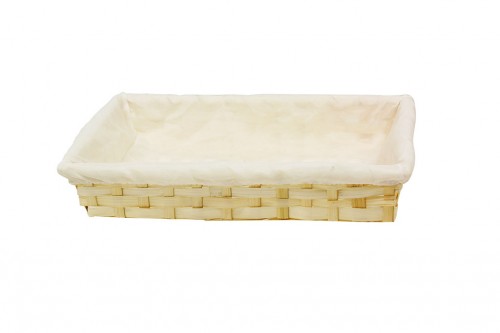 Plateau en bambou blanc avec tissu