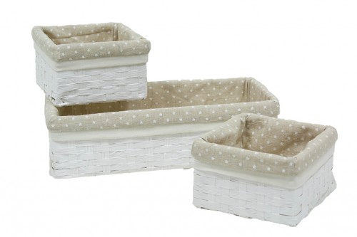 Commode en papier et tissu fantaisie s/3