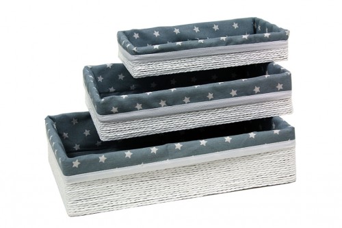 Bandejas con tiras de papel blanca