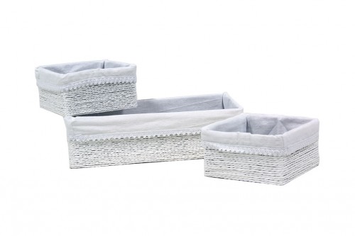 Drawers white paper strips w/ white cloth s/3