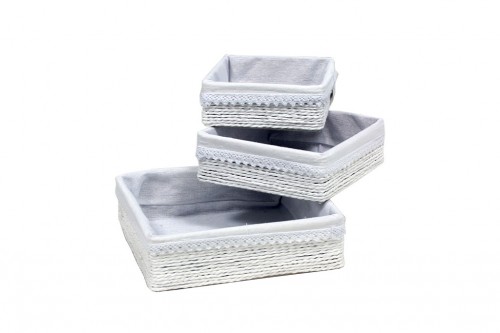 Drawers white paper strips w/ white cloth s/3