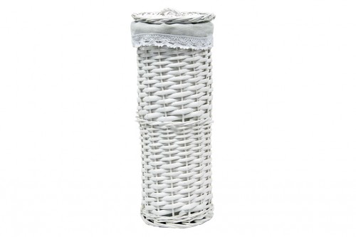 White wicker roll holder