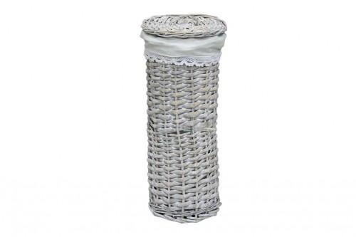 Gray wicker roll holder