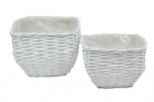 Modern white planter s/2