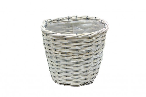 White wicker pot