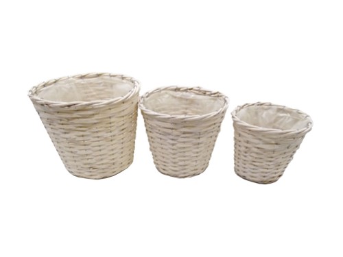 White wicker planters s / 3