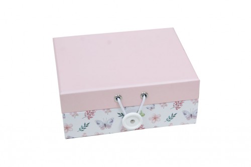 Flower and butterfly print jewelry box