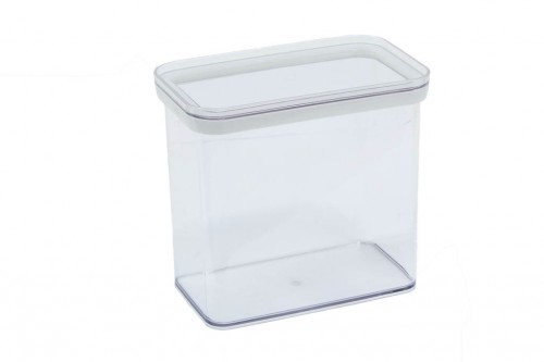 Rectangular acrylic jar with bamboo lid