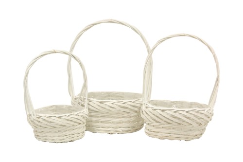Cestas de mimbre blancas