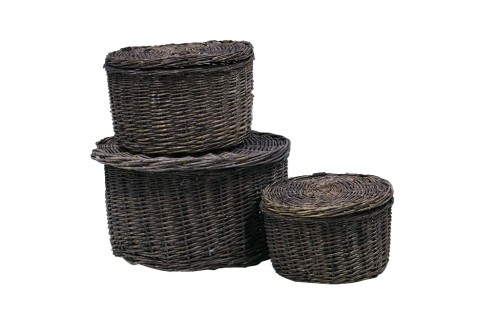 Cajitas de mimbre redondas