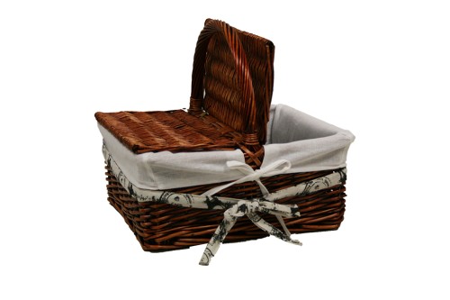 Cesta elegant mimbre con lazo