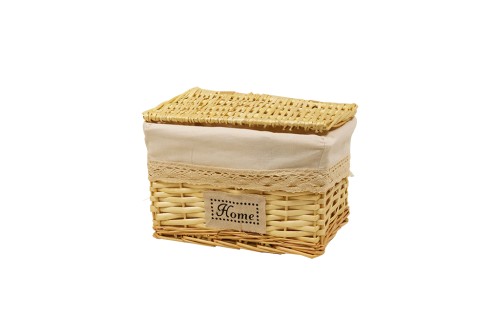 Caja mimbre con tapa