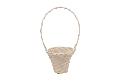 Cesta mimbre blanca para flores