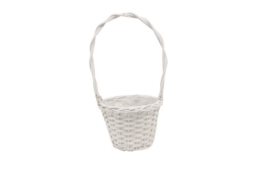 Cesta mimbre blanca