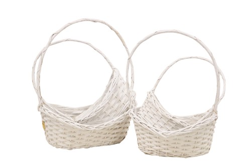Cesta mimbre blanca s/4