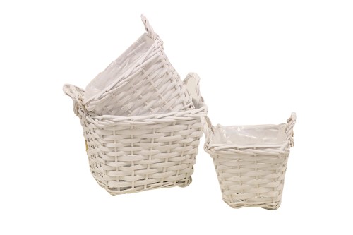 Cesta mimbre cuadrada s/3