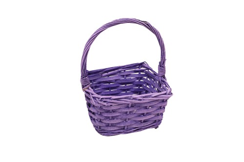 Cesta mimbre cuadra lila