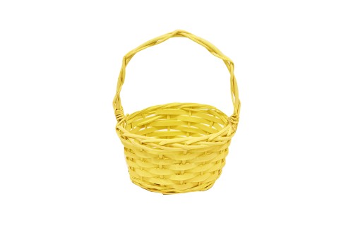 Cesta mimbre redonda amarilla