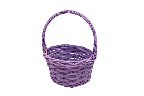 Cesta mimbre redonda lila