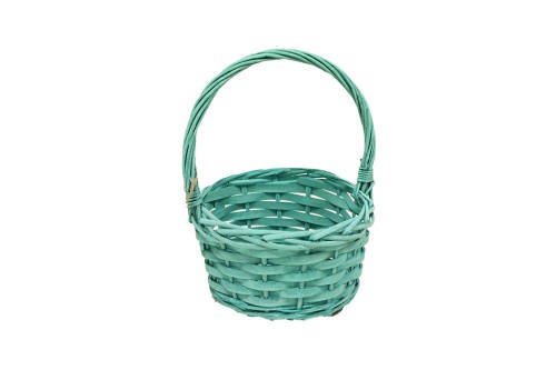 Cesta mimbre redonda verde