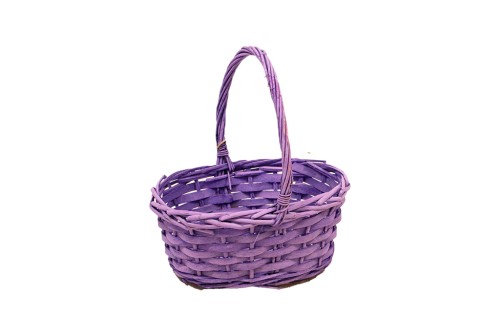 Cesta mimbre ovalada lila