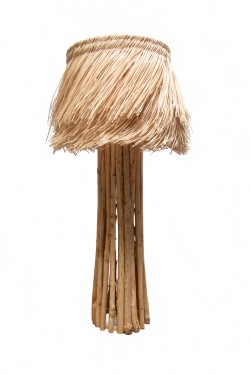 Lampara de pie ratan con portalamparas ce incluido