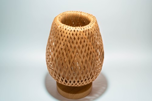Lampara mesita rattan con portalamparas incluido