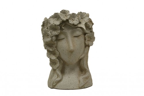 Macetero ceramica cabeza mujer