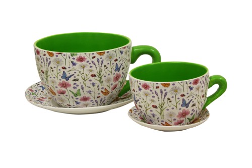 Macetero taza ceramica s/2