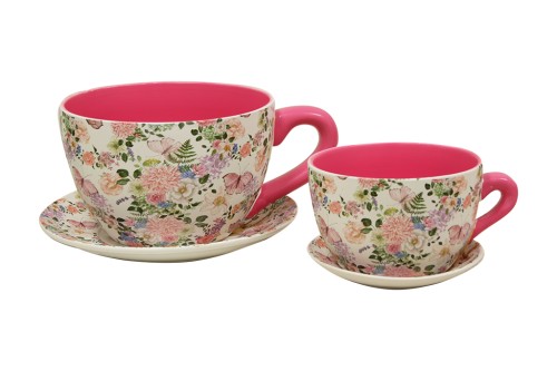 Macetero taza ceramica s/2