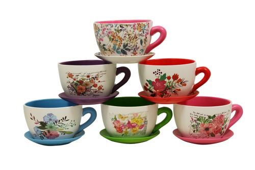 Macetero taza ceramica  s/6