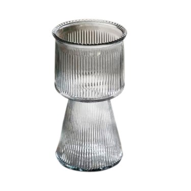 Jarron de cristal gris copa