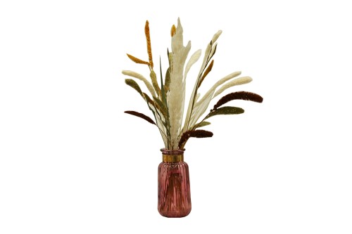 Jarron de cristal rosa rayas