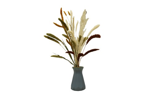 Jarron de cristal opaco azul 18cm