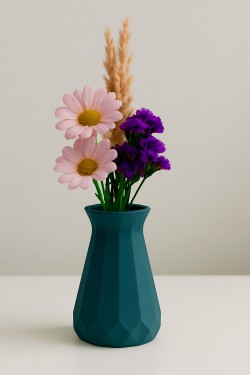 Jarron de cristal opaco azul 18cm