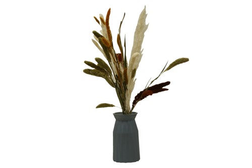 Jarron de cristal opaco azul 20cm