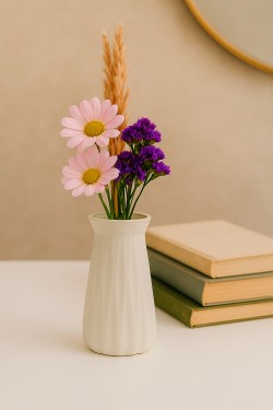 Jarron de cristal opaco blanco 20cm